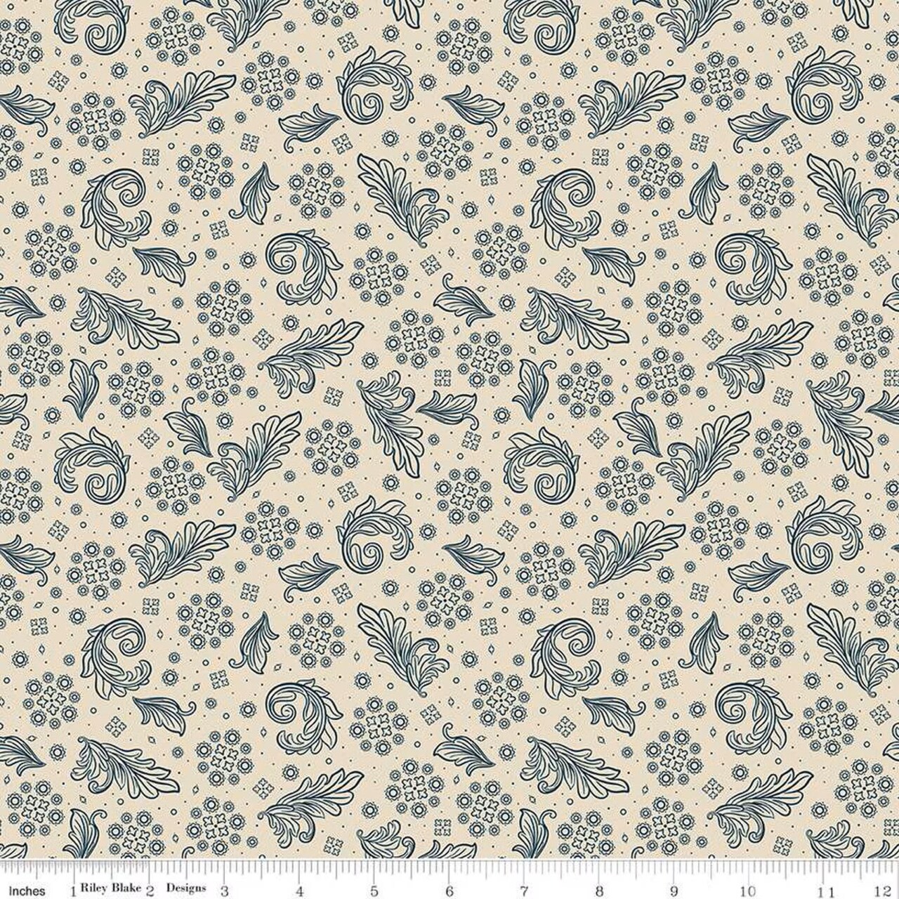 Fabric Riley Blake Cream Scarf Cheddar at Twilight by the Quarter Yard C15162-CREAM